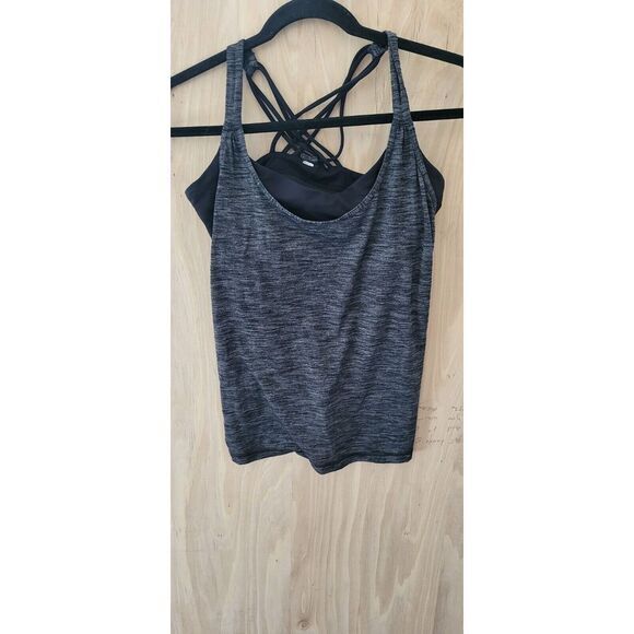 Lemon Tops - Lululemon black-grayBuilt in Bra Tank Top Women‎ size8